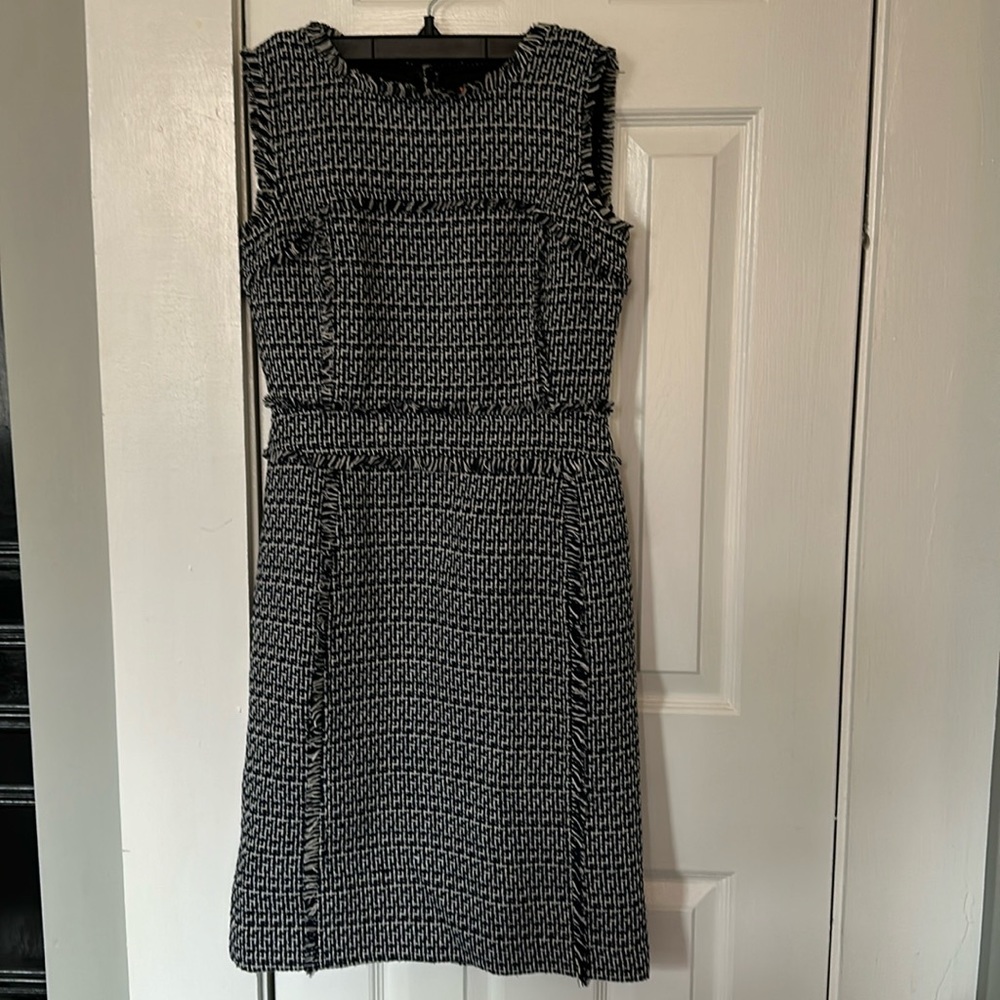 Tory Burch SZ2 Tweed Sheath Dress Navy